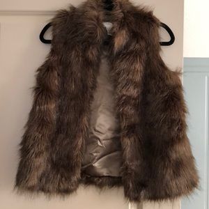 Brown faux fair vest
